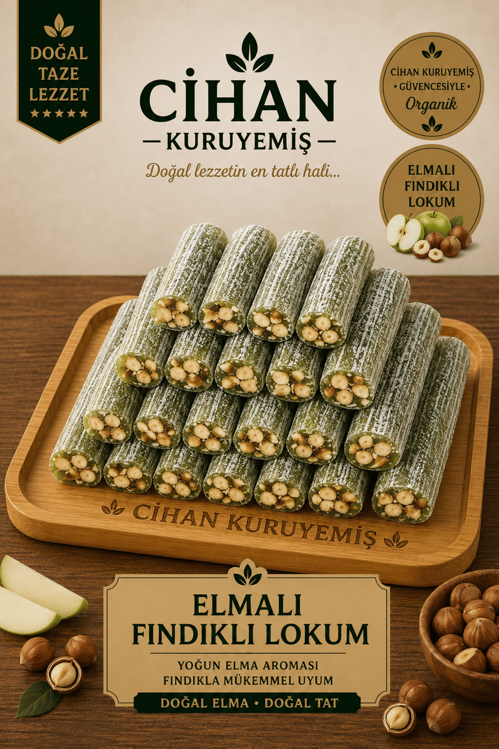 Elmalı Fındıklı Fitil Lokum
