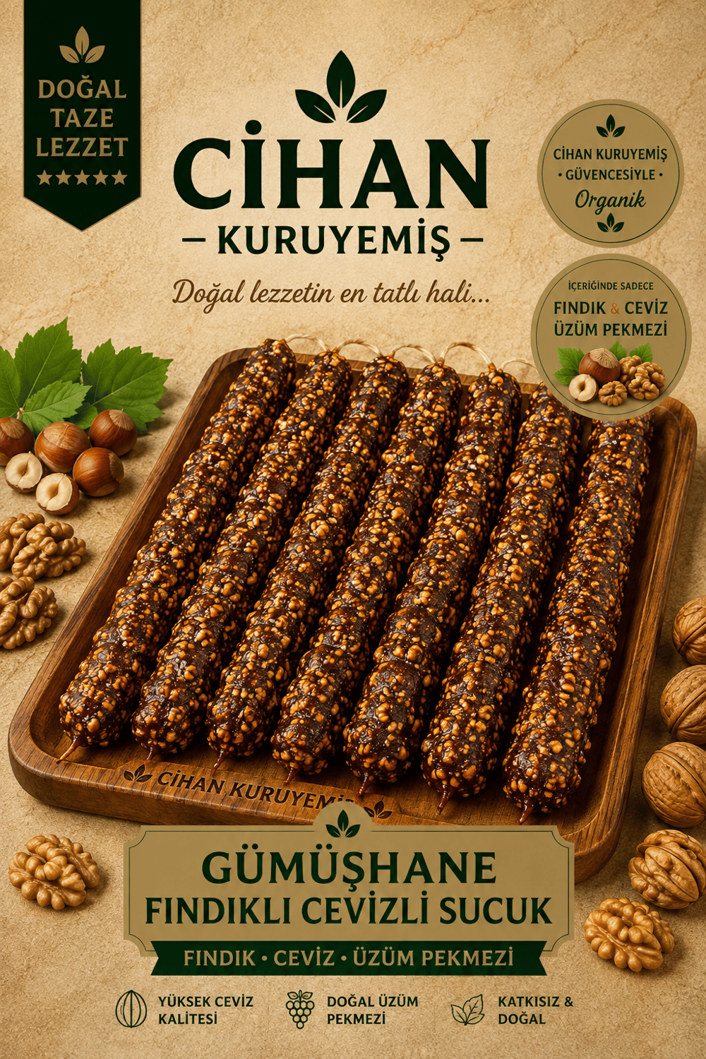 Gümüşhane Fındıklı Cevizli Sucuk