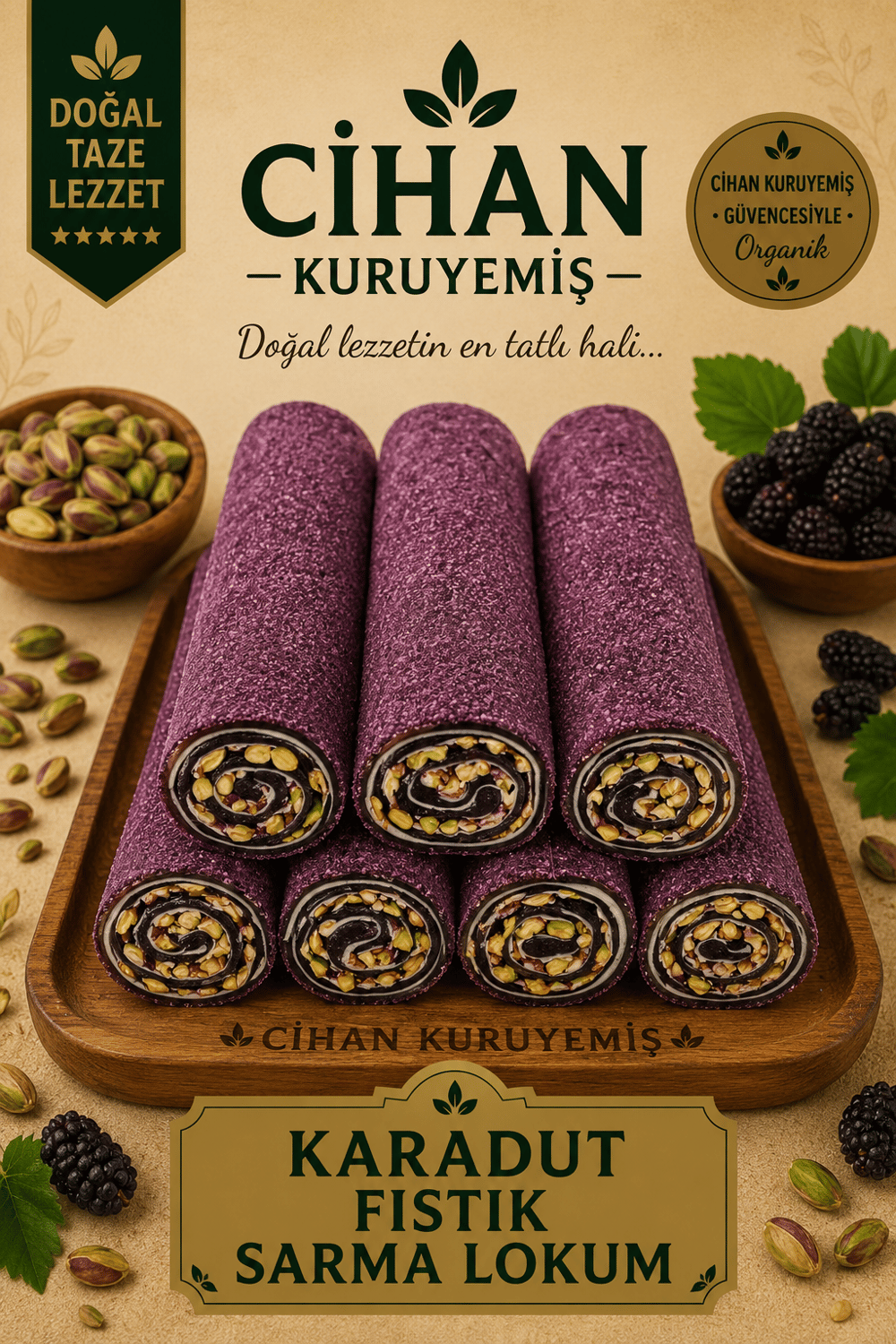 Karadut Fıstık Sarma Lokum
