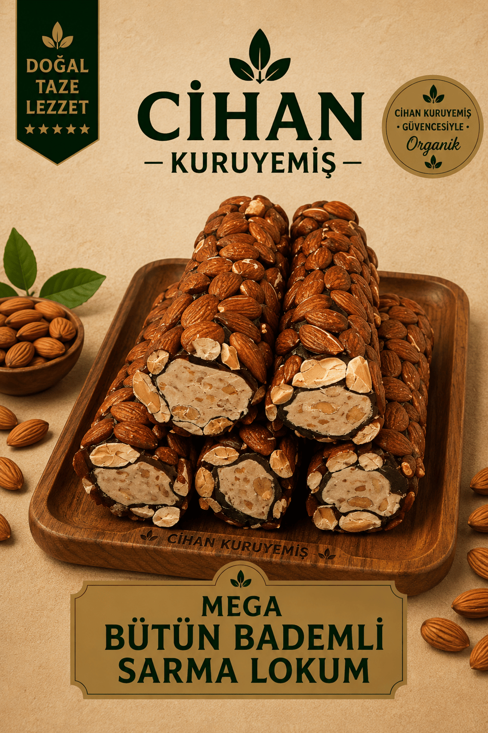 Mega Bütün Bademli Sarma Lokum