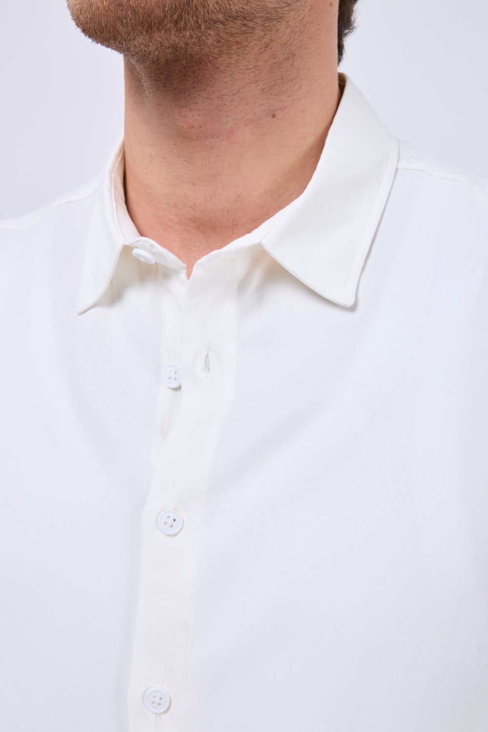 %100 Tensel Oversize Yıkamalı Gömlek Beyaz