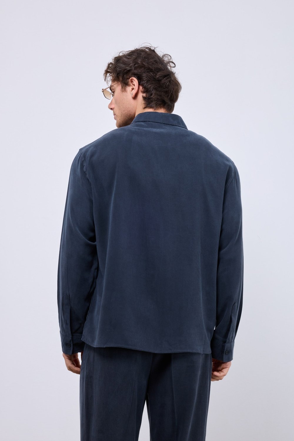 %100 Tensel Oversize Yıkamalı Gömlek