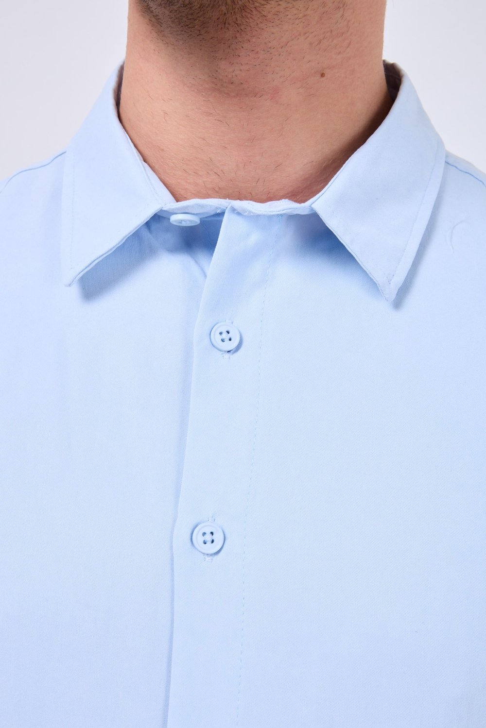 %100 Tensel Oversize Yıkamalı Gömlek Mavi