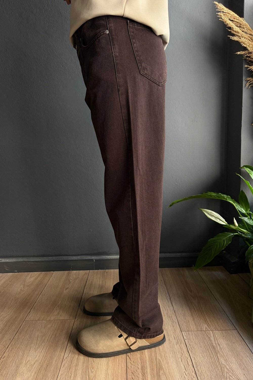 Acı Kahve Baggy Jean Pantolon