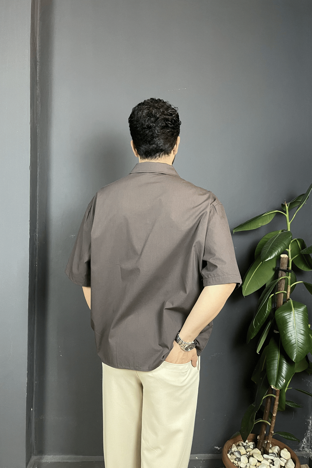 Acı Kahve Nakış Detaylı Oversize Gömlek 