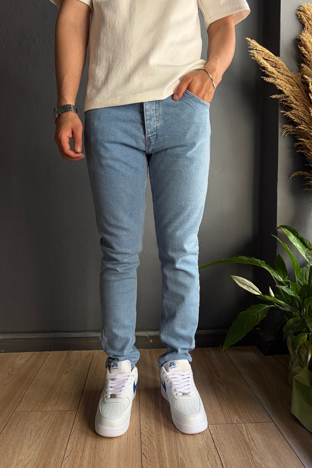 Açık Mavi Slim  Fit Jean