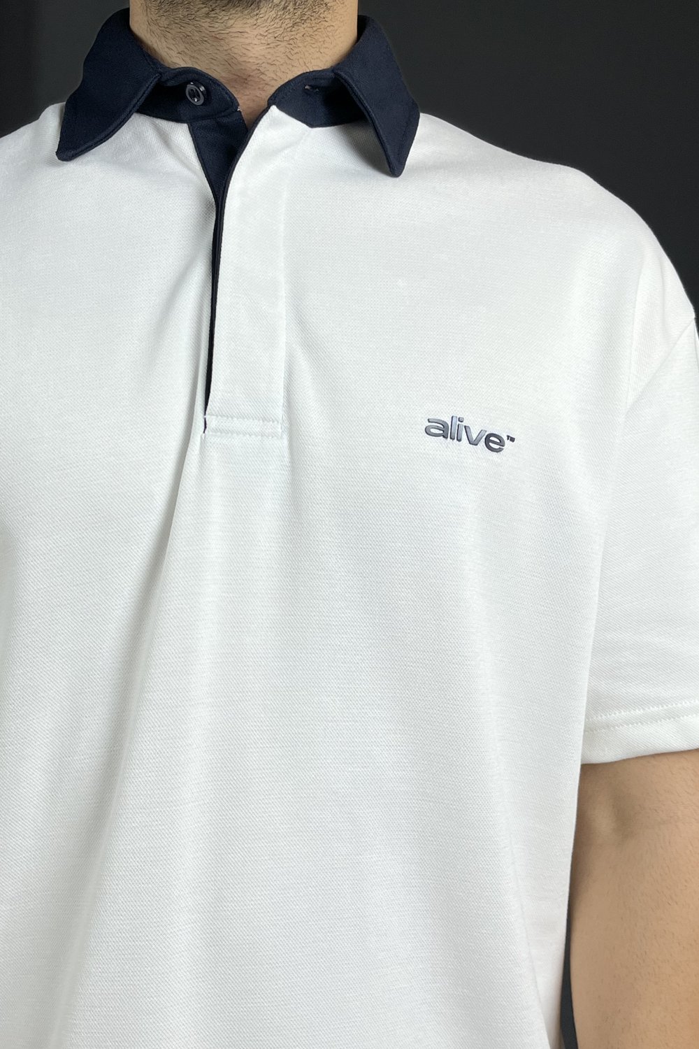 Beyaz Çift Patlı Regularfit Polo Yaka Tişört