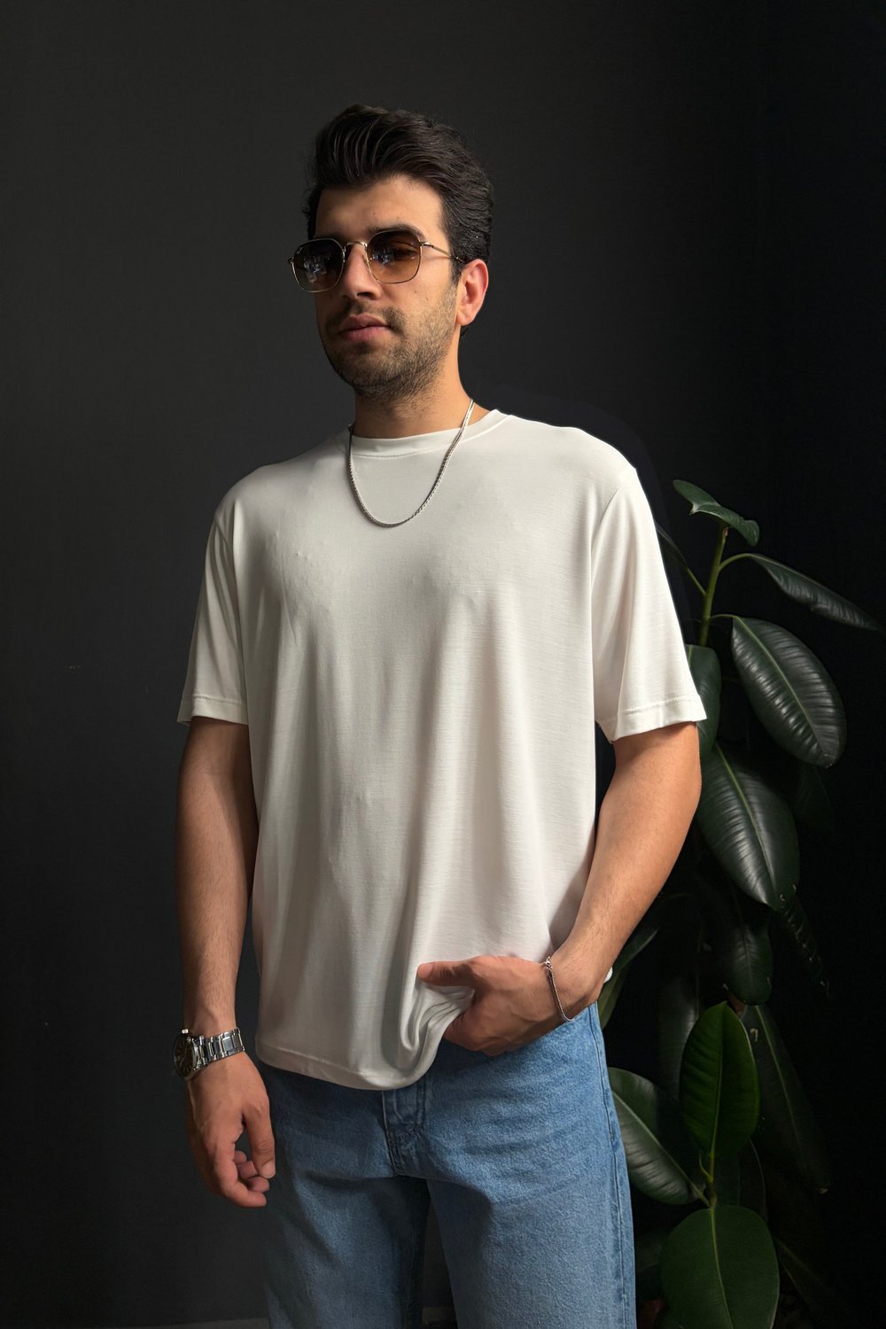 Beyaz Modal Basic Tişört