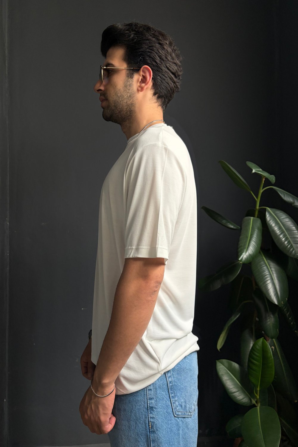 Beyaz Modal Basic Tişört