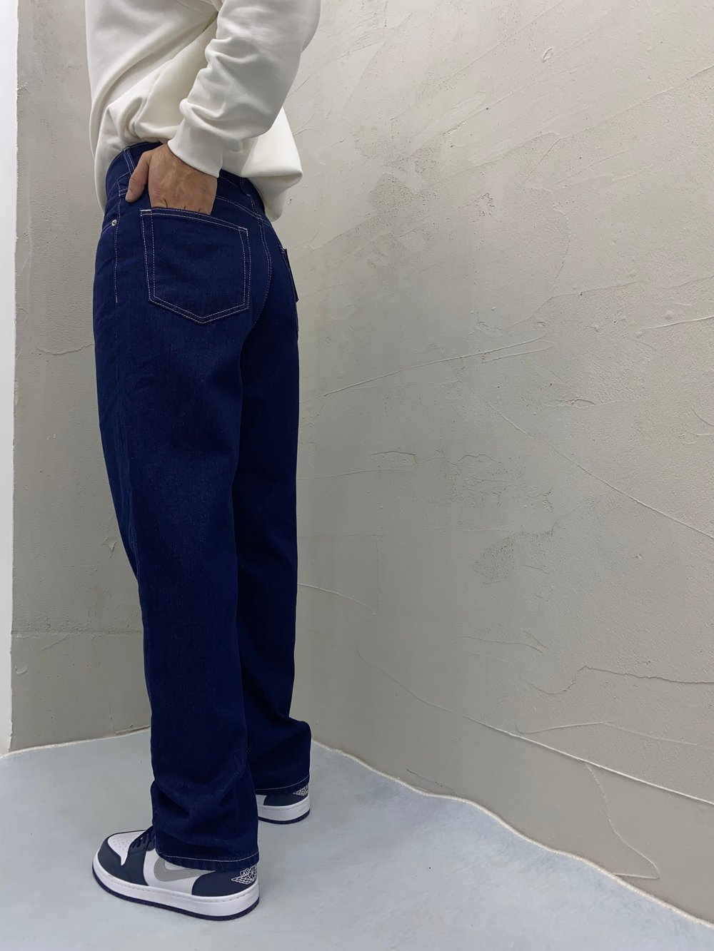 Dikiş Detaylı Regular Fit Jean Lacivert