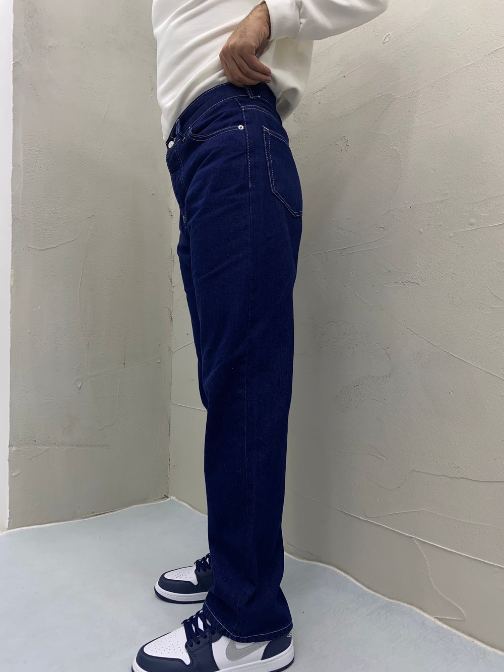 Dikiş Detaylı Regular Fit Jean Lacivert