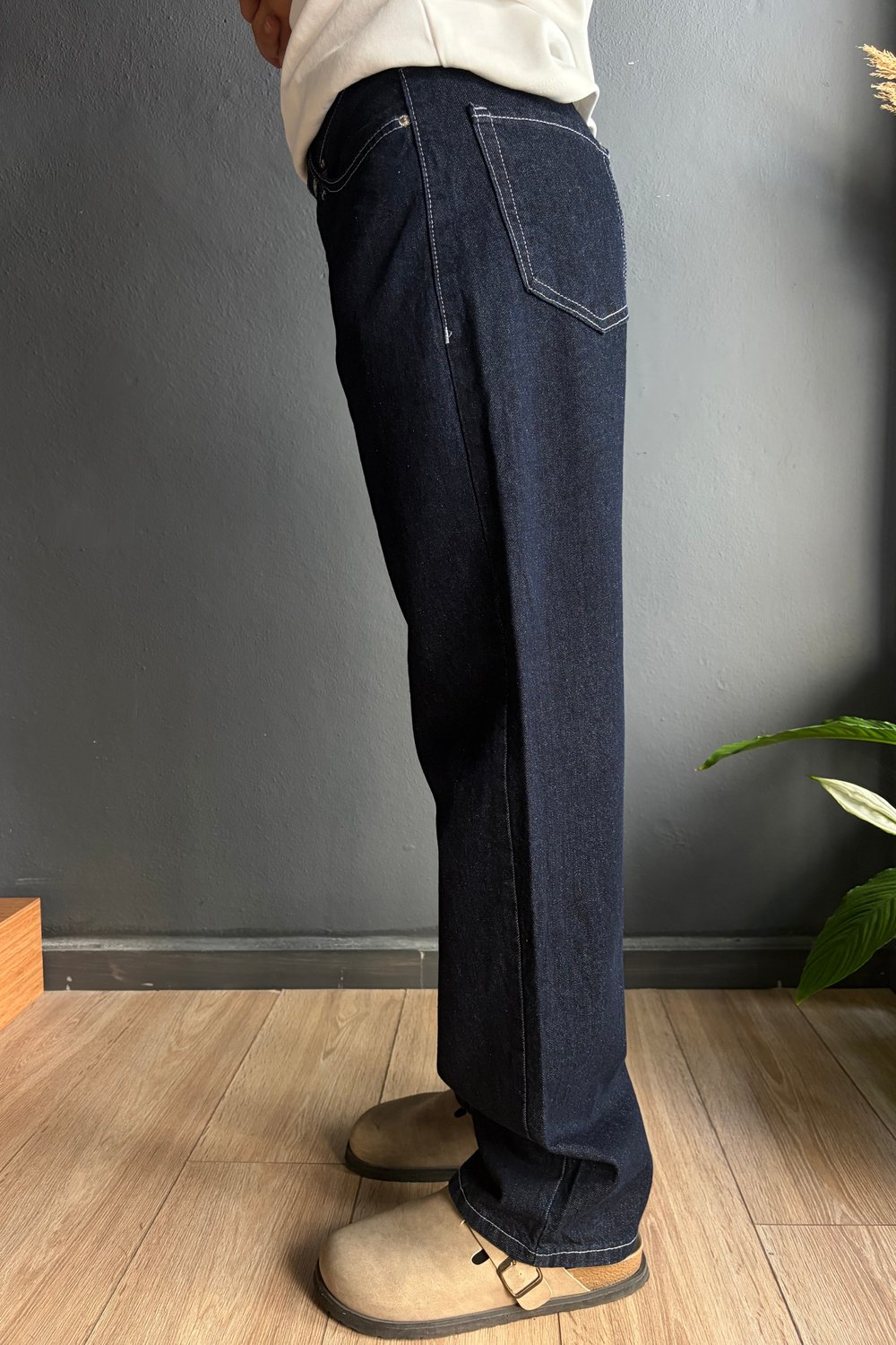 Dikiş Detaylı Regular Fit Jean Lacivert