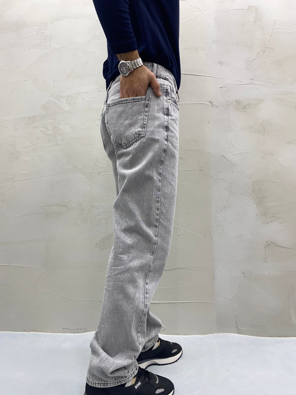 Gri Baggy Jean