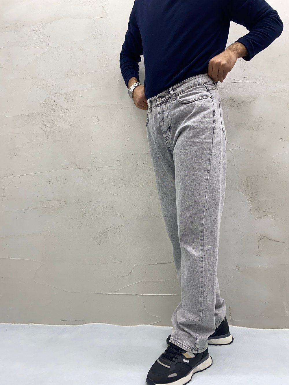 Gri Baggy Jean