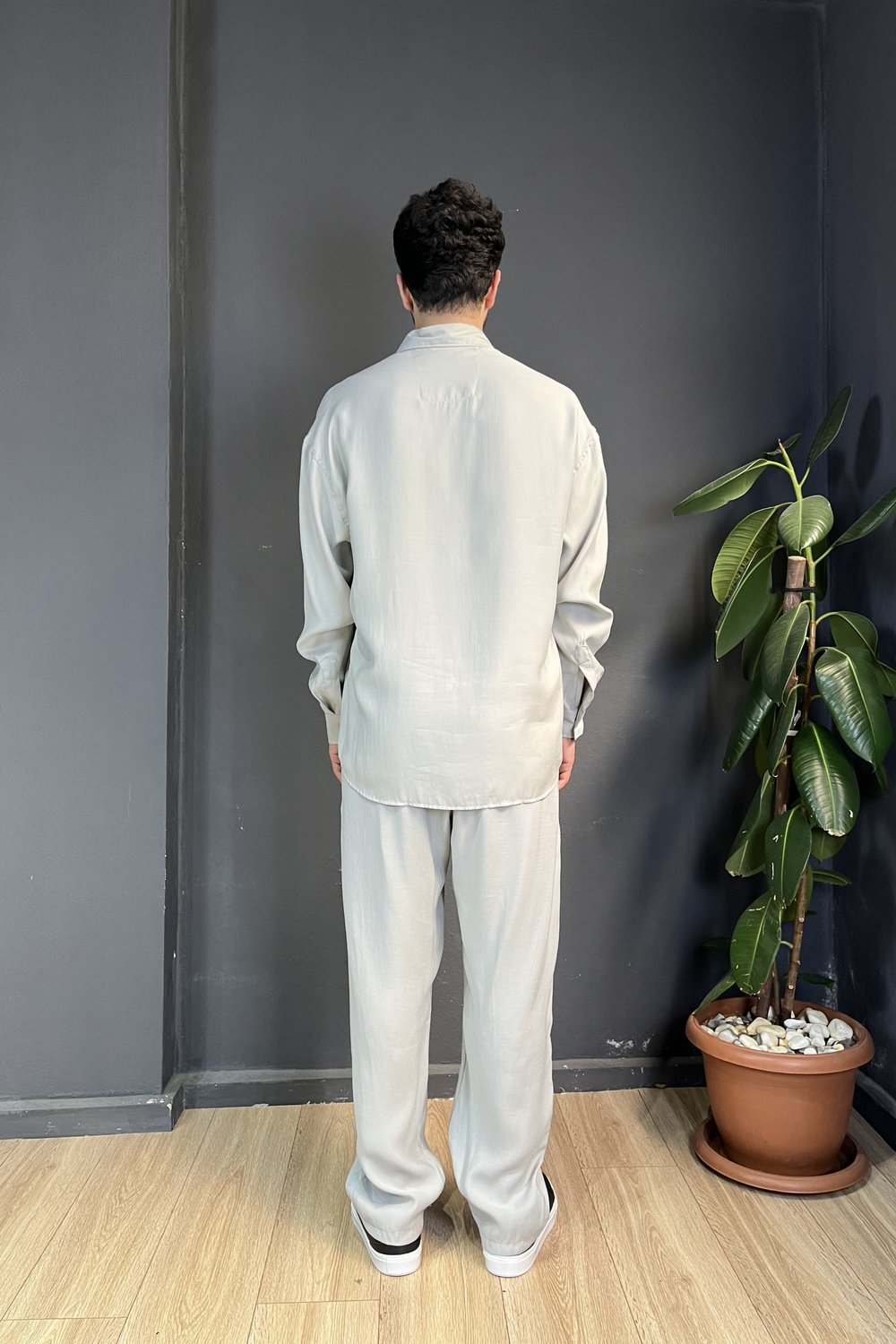 Gri Oversize Modal Takım
