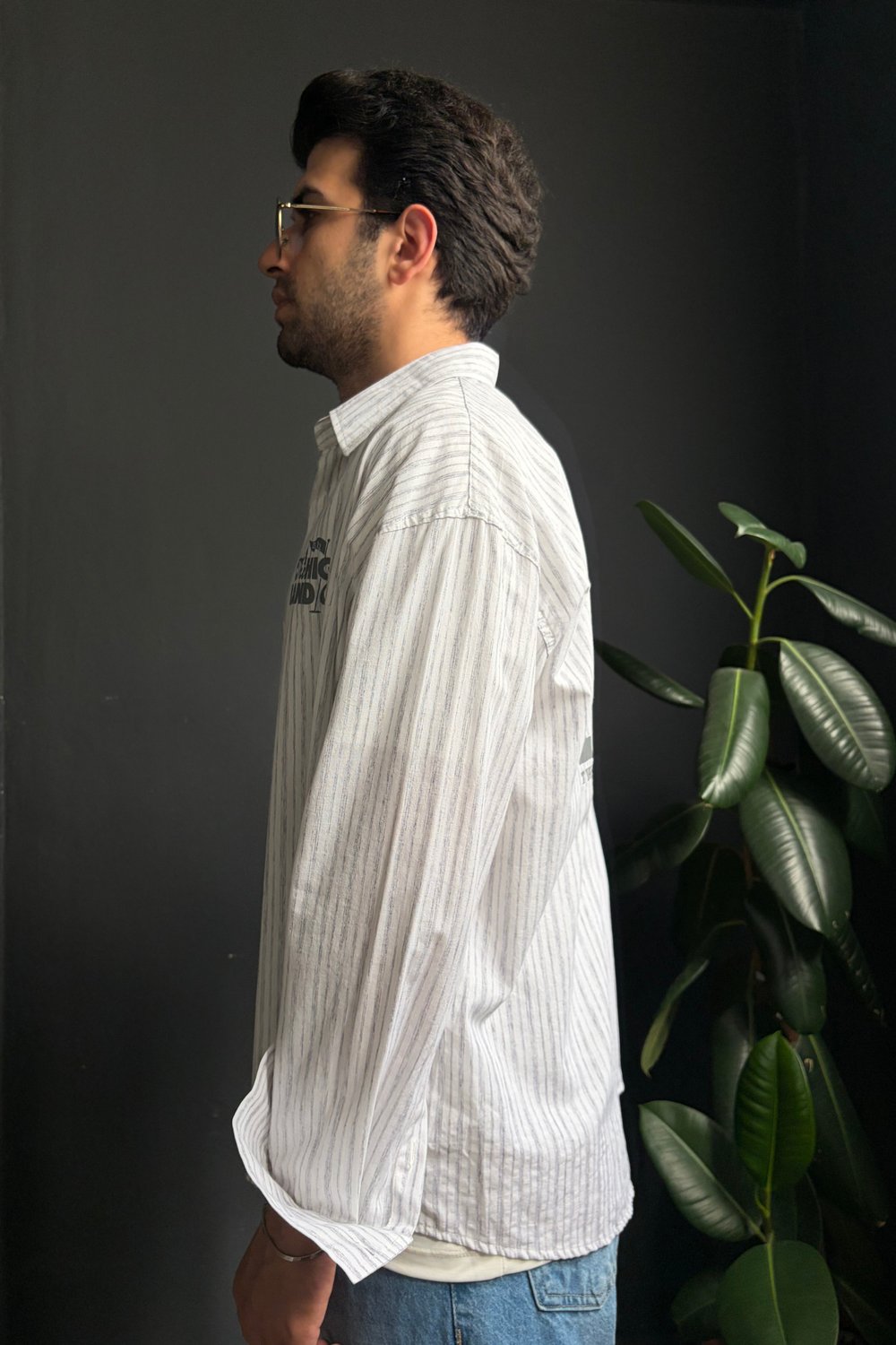 Gri The Nıgh Land Club Oversize Tasarım Gömlek