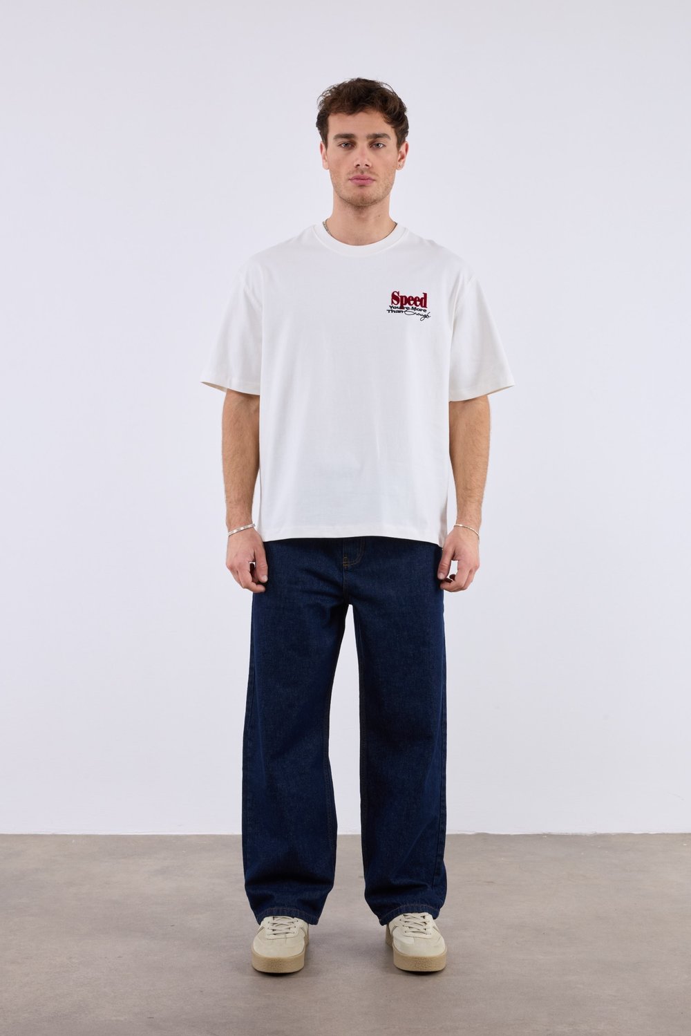 Jaguar Sırt Baskılı T-Shirt Beyaz