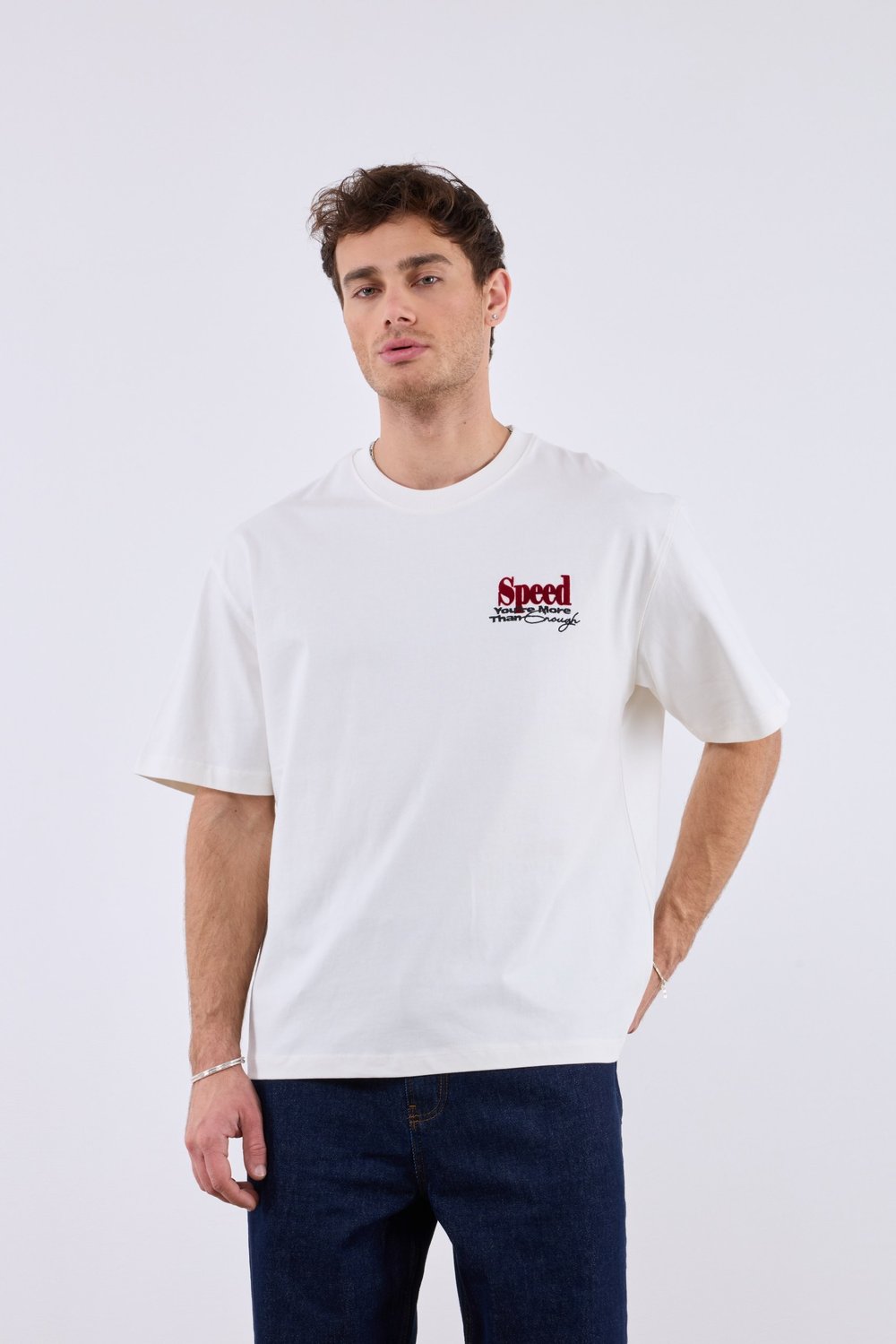 Jaguar Sırt Baskılı T-Shirt Beyaz