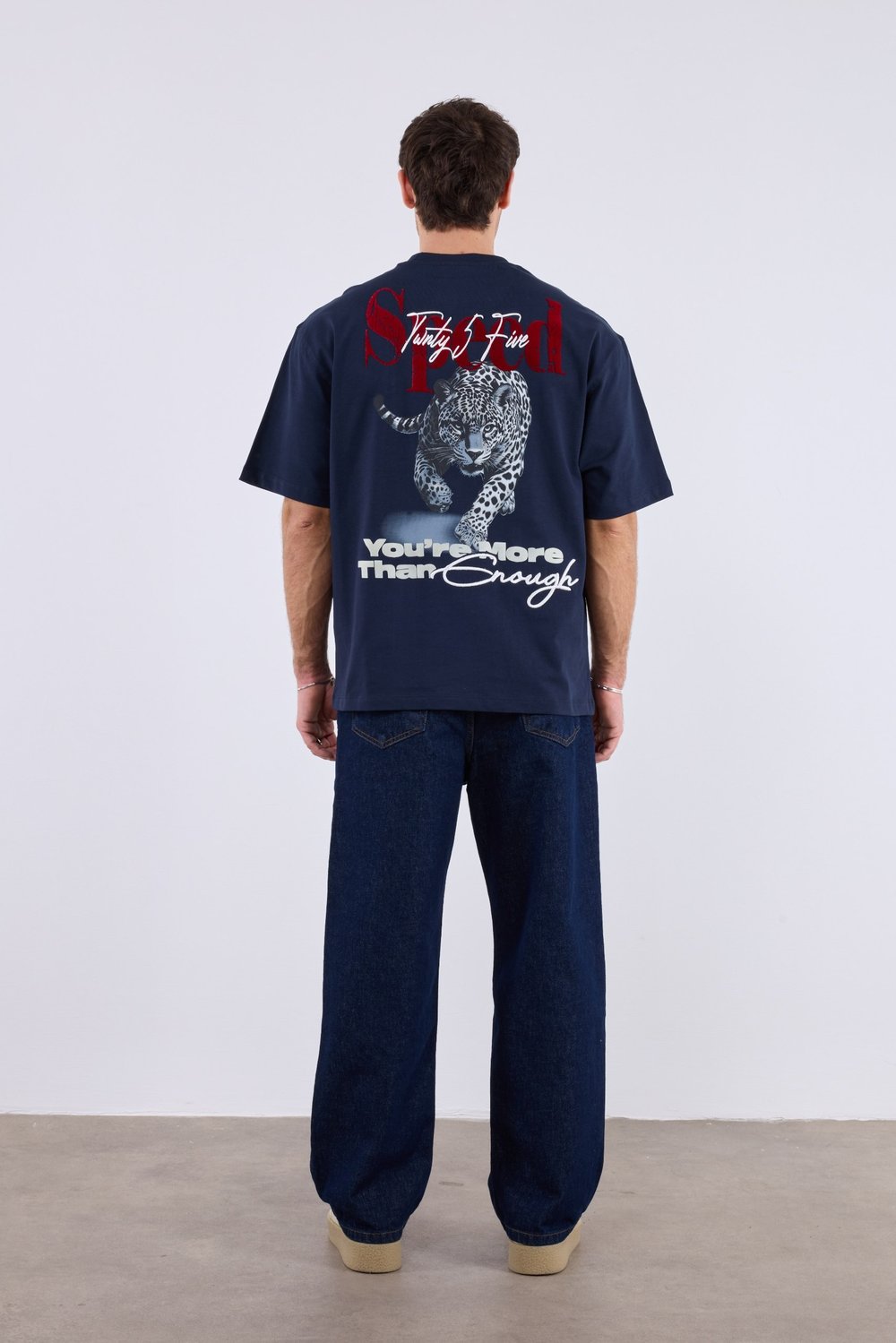 Jaguar Sırt Baskılı T-Shirt Lacivert