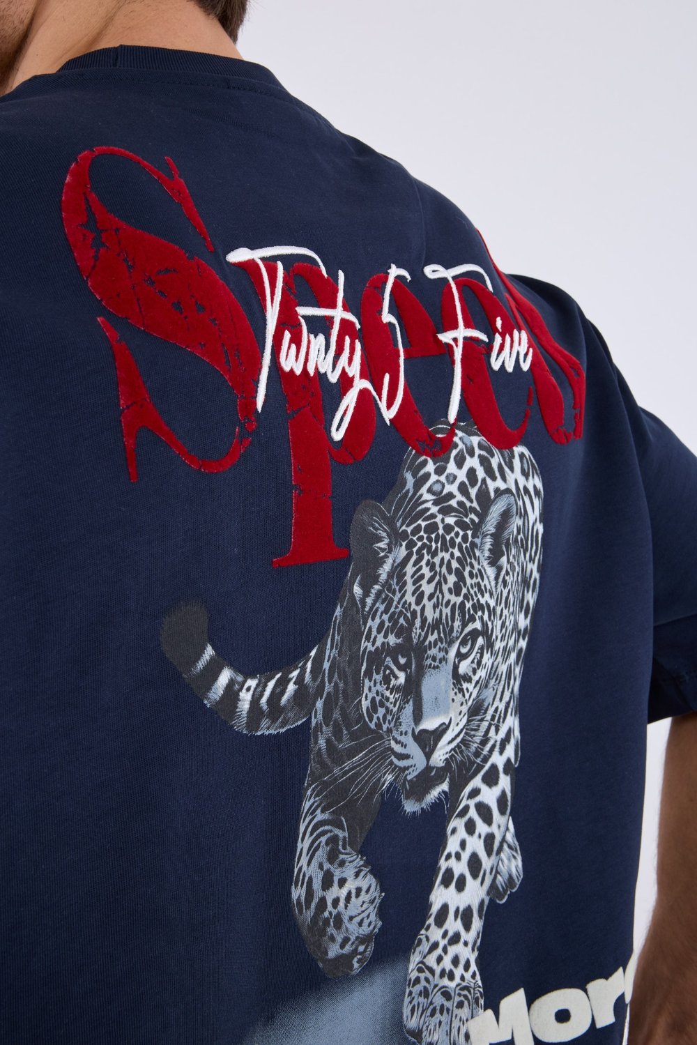 Jaguar Sırt Baskılı T-Shirt Lacivert