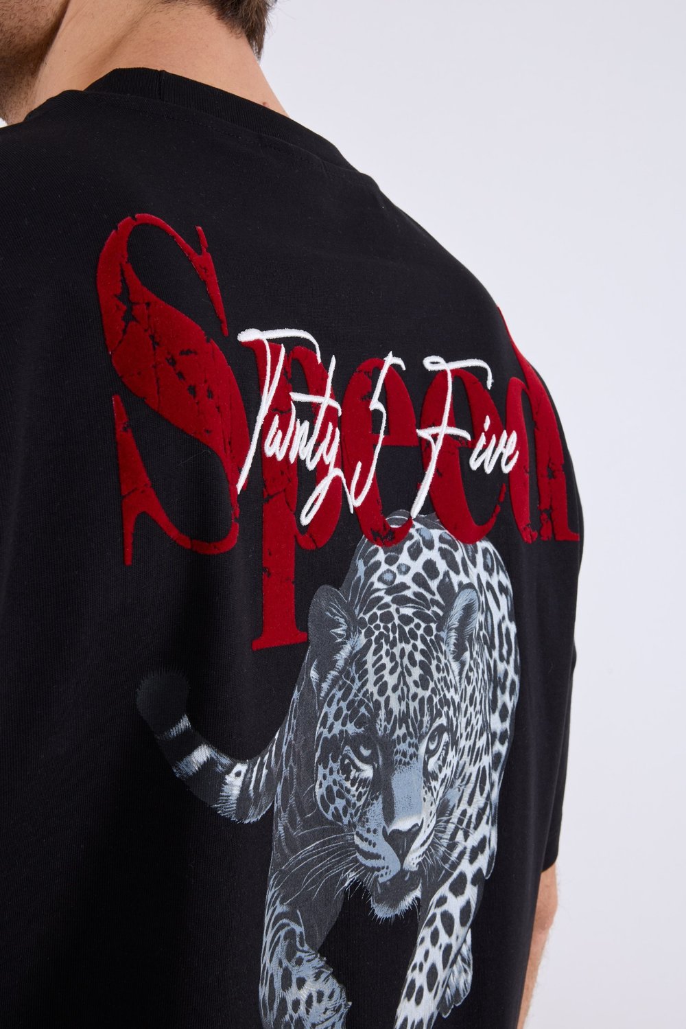 Jaguar Sırt Baskılı T-Shirt Siyah