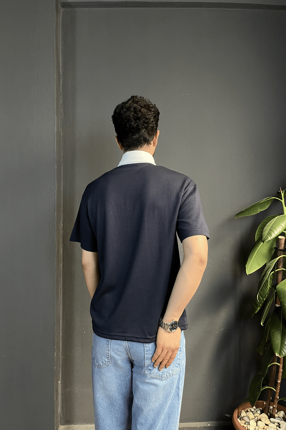 Lacivert Çift Patlı Regularfit Polo Yaka Tişört