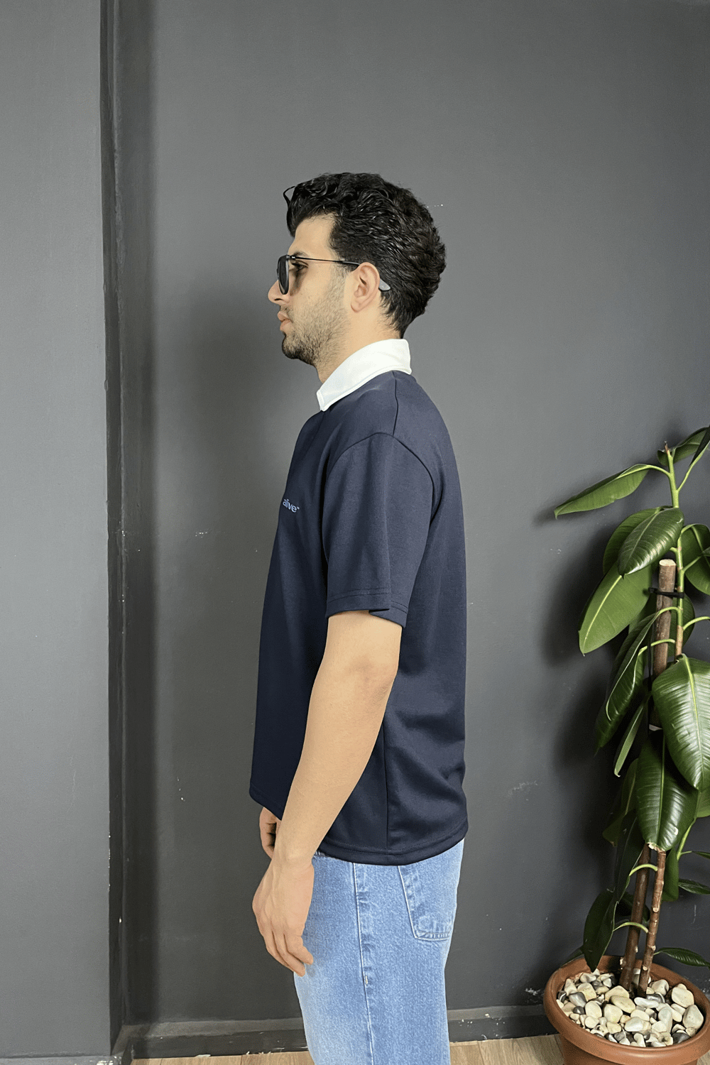Lacivert Çift Patlı Regularfit Polo Yaka Tişört
