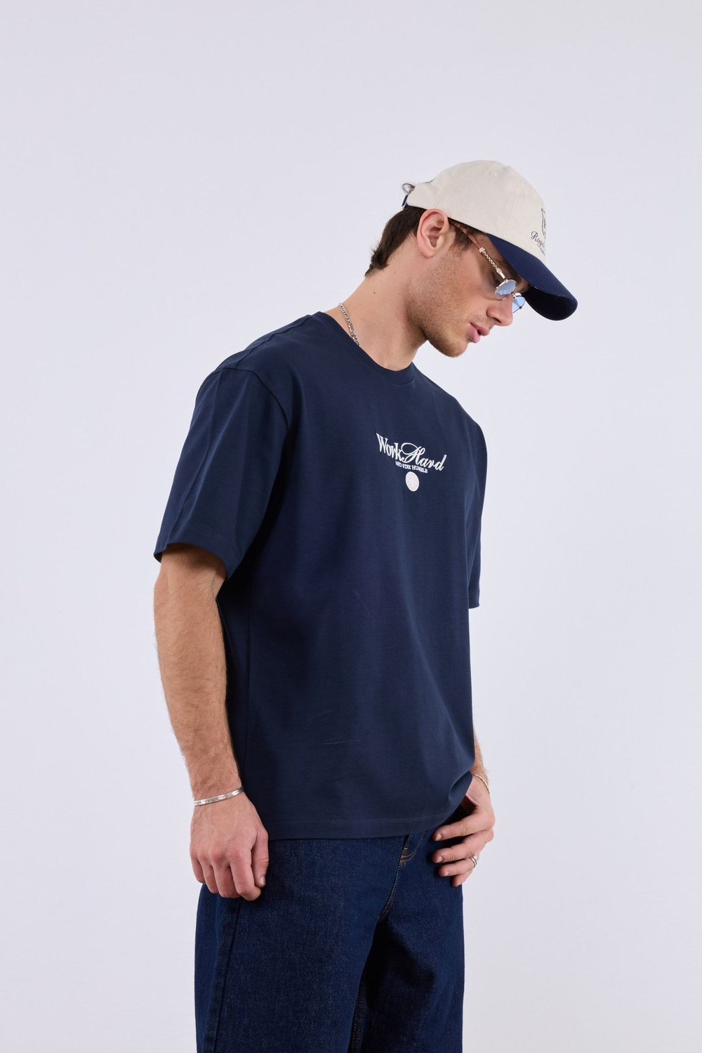 Old Money Porsche Sırt Baskılı T-shirt Lacivert