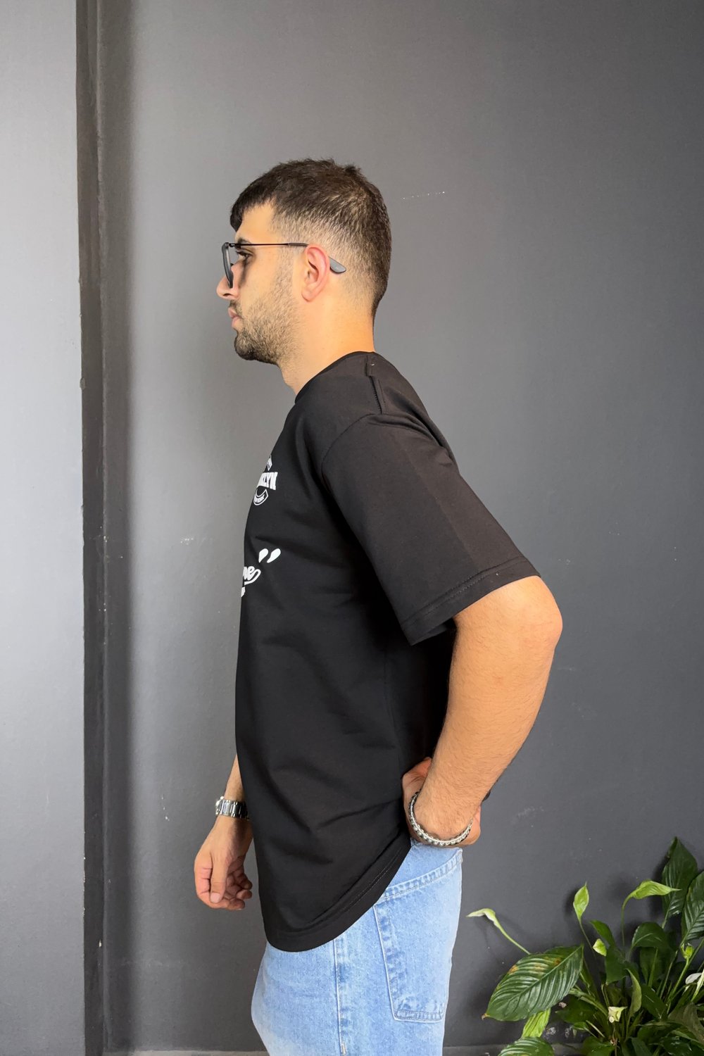 Siyah Brooklyn Baskılı Tişört