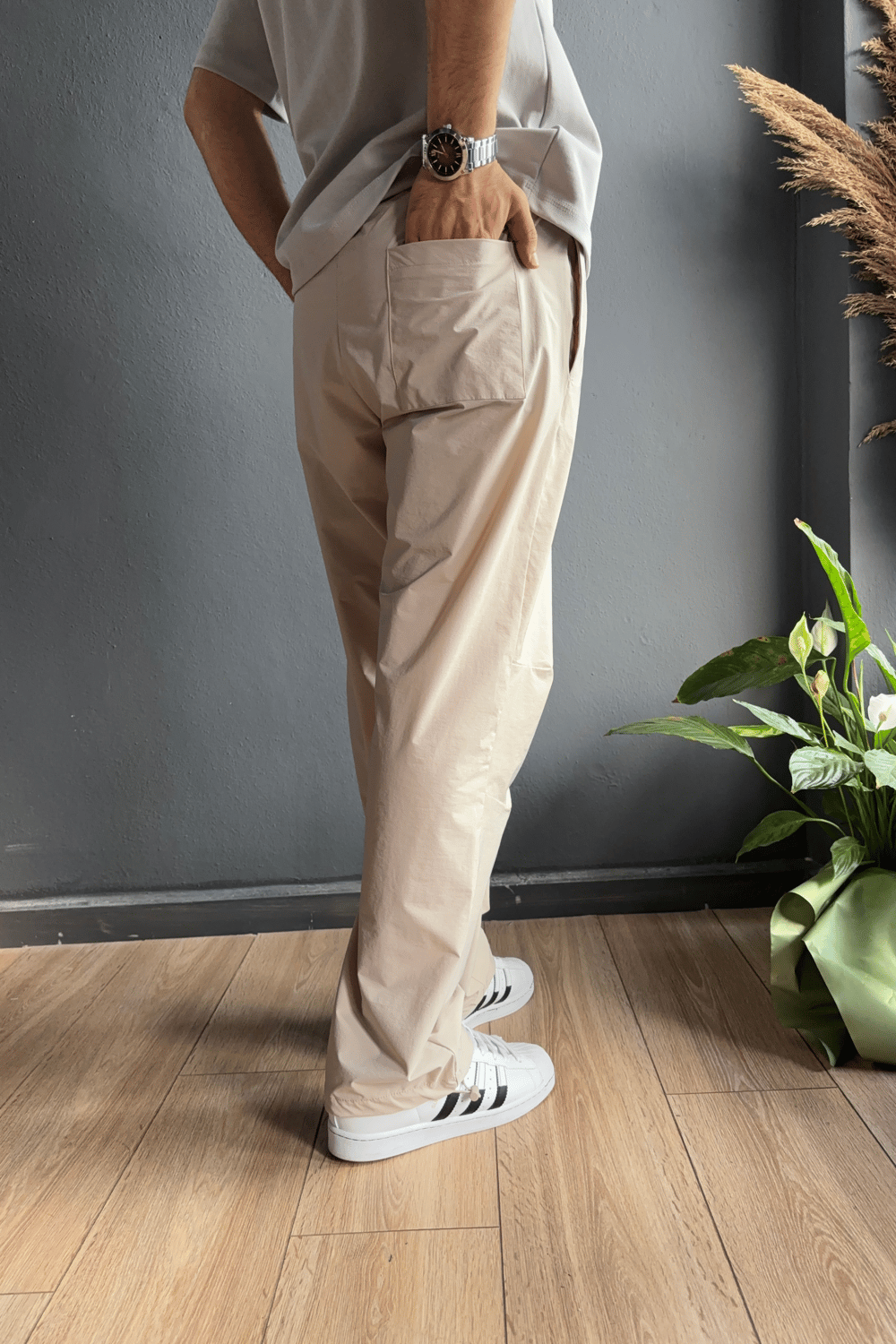 Taş Paraşüt Kumaş Stoper Paça Baggy Pantolon
