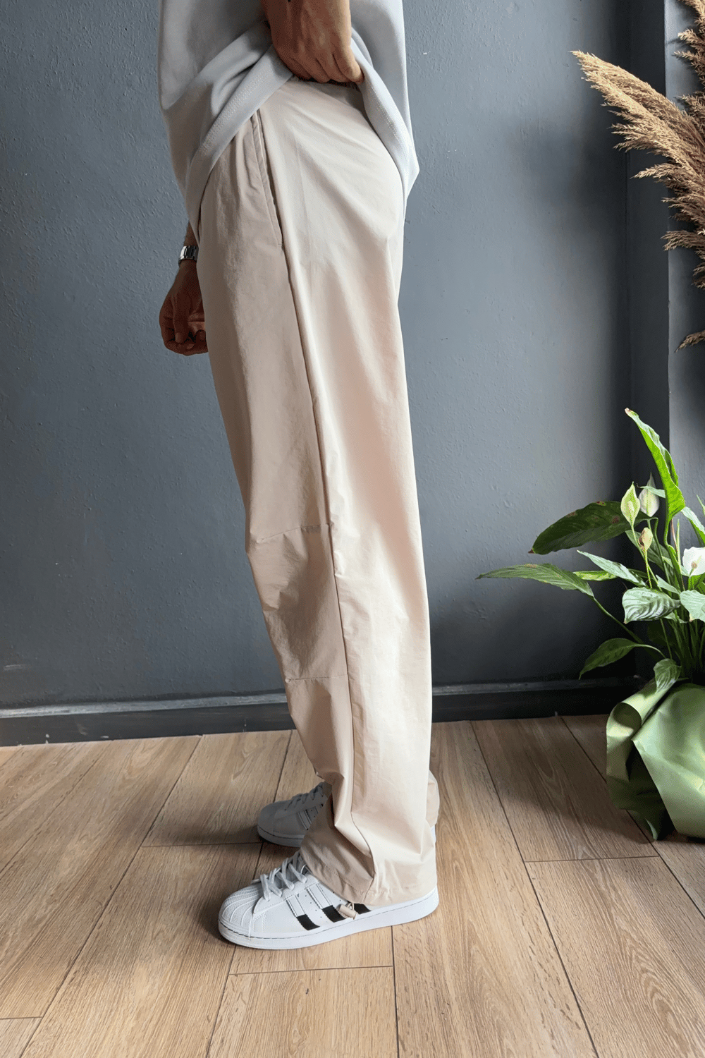Taş Paraşüt Kumaş Stoper Paça Baggy Pantolon