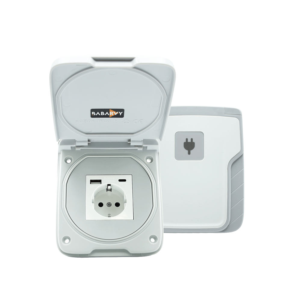 Babarvy Plus Kombin Priz (Type-C/USB/230V) Beyaz-Dış Kombin Prizler-BAB.KDAQ16APLUS-B
