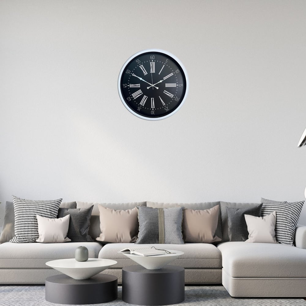 Beyaz Elegant Tasarım 52 Cm Metal Duvar Saati