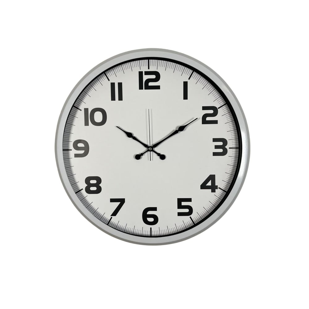 Beyaz Klasik Şık 52 Cm Metal Duvar Saati