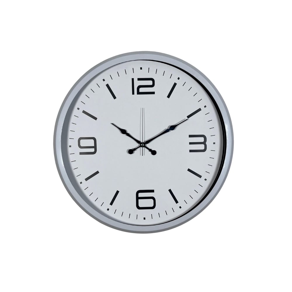 Beyaz Modern Prestij 52 Cm Metal Duvar Saati