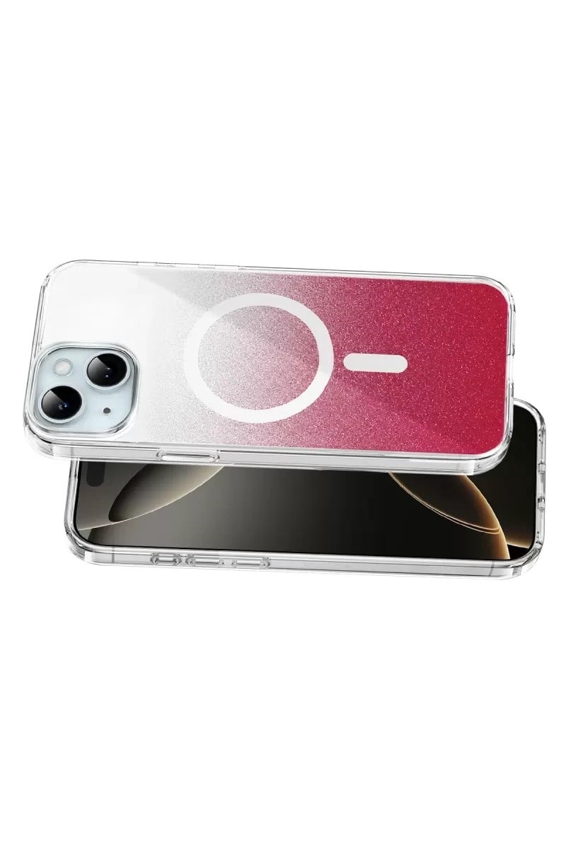 Mey İthalat®   iPhone 15 Sora Simli Magsafe Kapak - Kırmızı