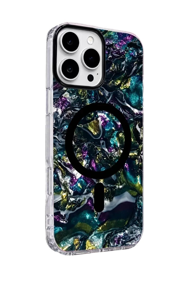 Mey İthalat®   iPhone 16 Pro Max Mila Dalgalı Magsafe Kapak - Lacivert