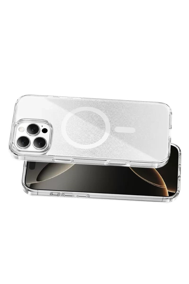 Mey İthalat®   iPhone 16 Pro Max Sora Simli Magsafe Kapak - Beyaz