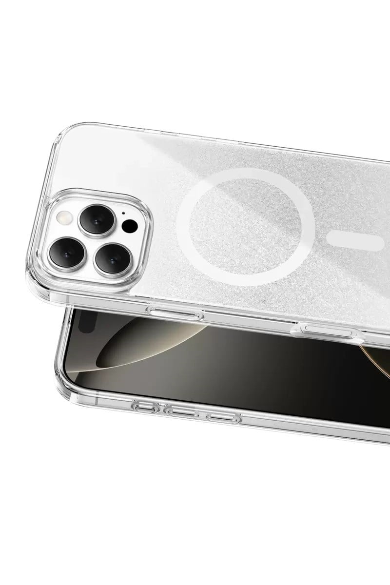 Mey İthalat®   iPhone 16 Pro Max Sora Simli Magsafe Kapak - Beyaz