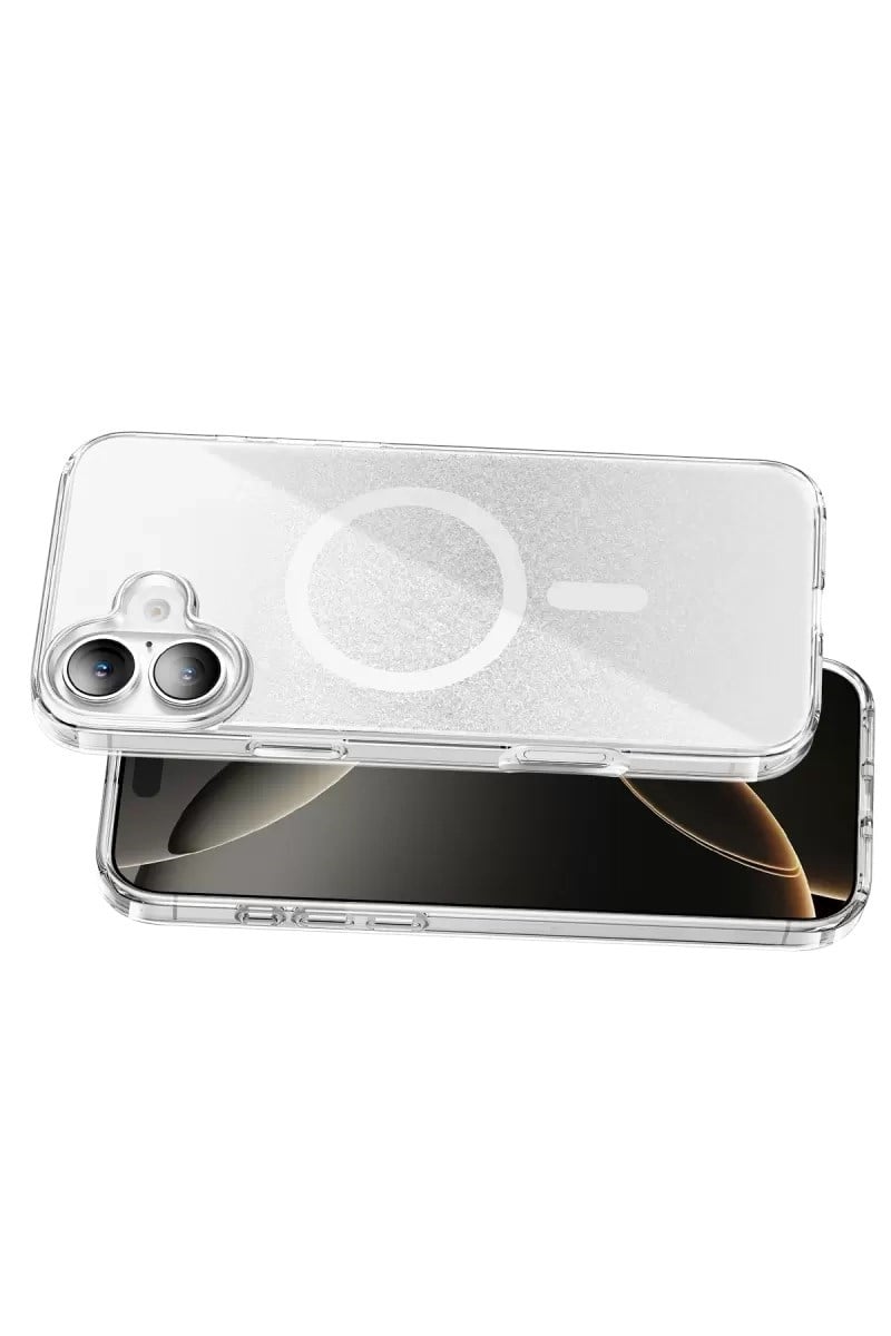 Mey İthalat®   iPhone 16 Sora Simli Magsafe Kapak - Beyaz