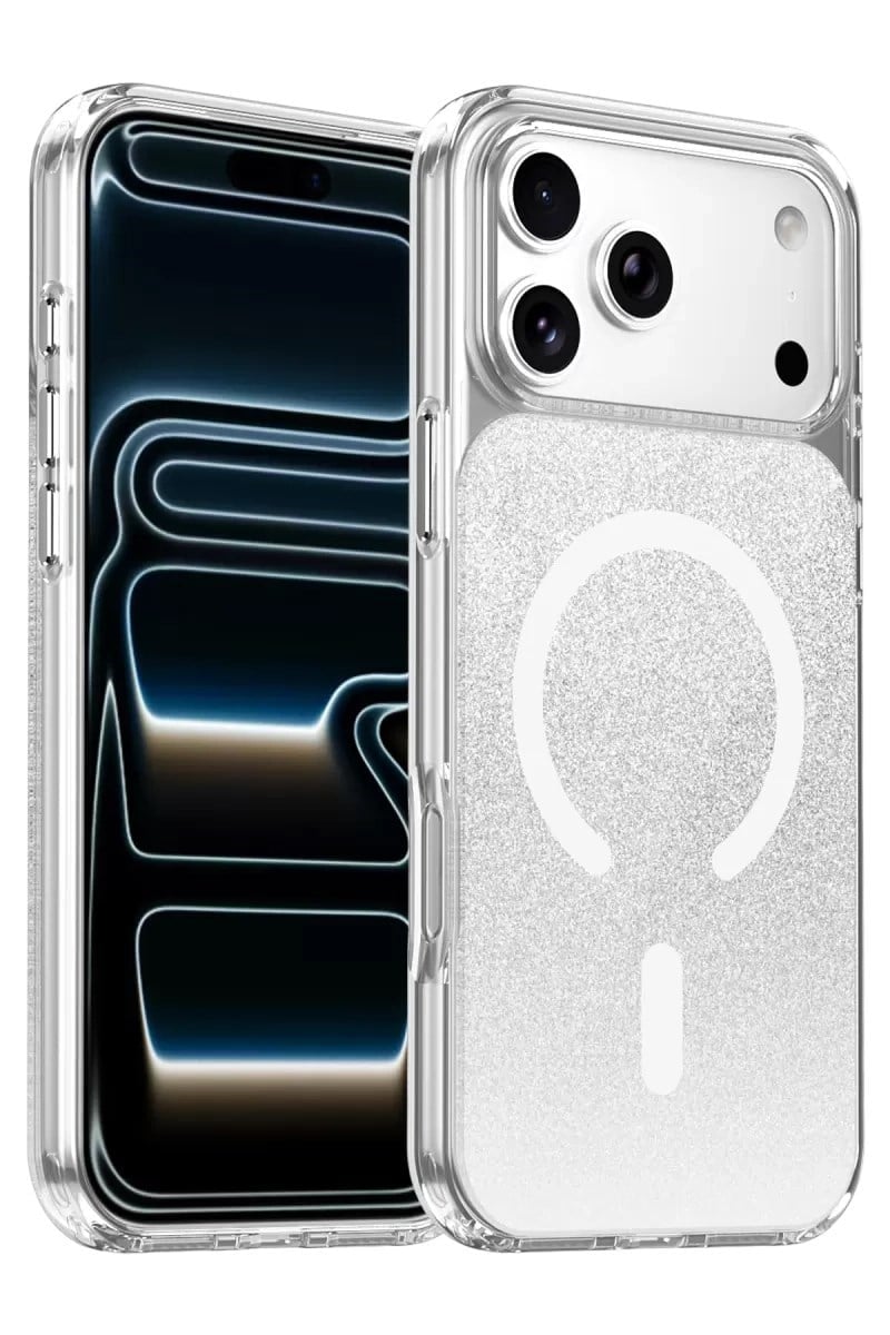 Mey İthalat®   iPhone 17 Pro Max Sora Simli Magsafe Kapak - Beyaz