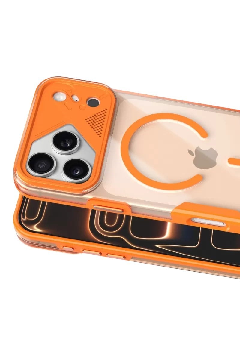 Mey İthalat®   iPhone 17 Pro Zinko Magsafe Kapak - Turuncu