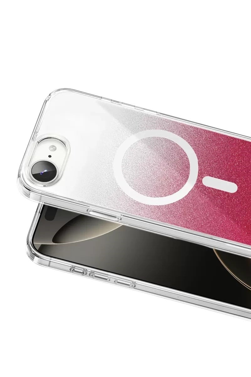 Mey İthalat®   iPhone 17E Sora Simli Magsafe Kapak - Kırmızı