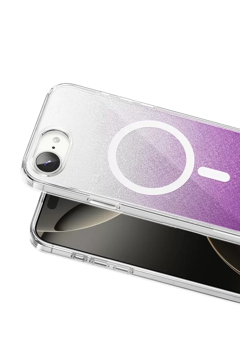 Mey İthalat®   iPhone 17E Sora Simli Magsafe Kapak - Mor