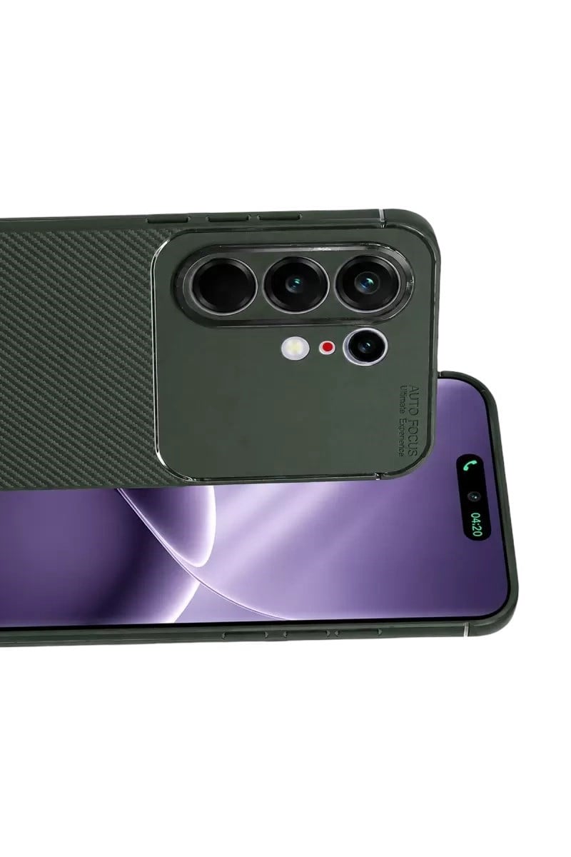Mey İthalat®  Tecno Camon 50 Pro 5G Auto Focus Karbon Kapak - Koyu Yeşil