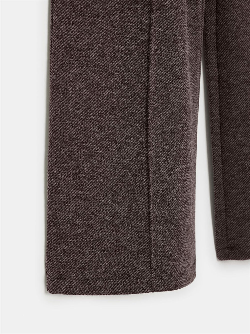 Dikiş Detaylı Geniş Paça Pantolon-Kahve