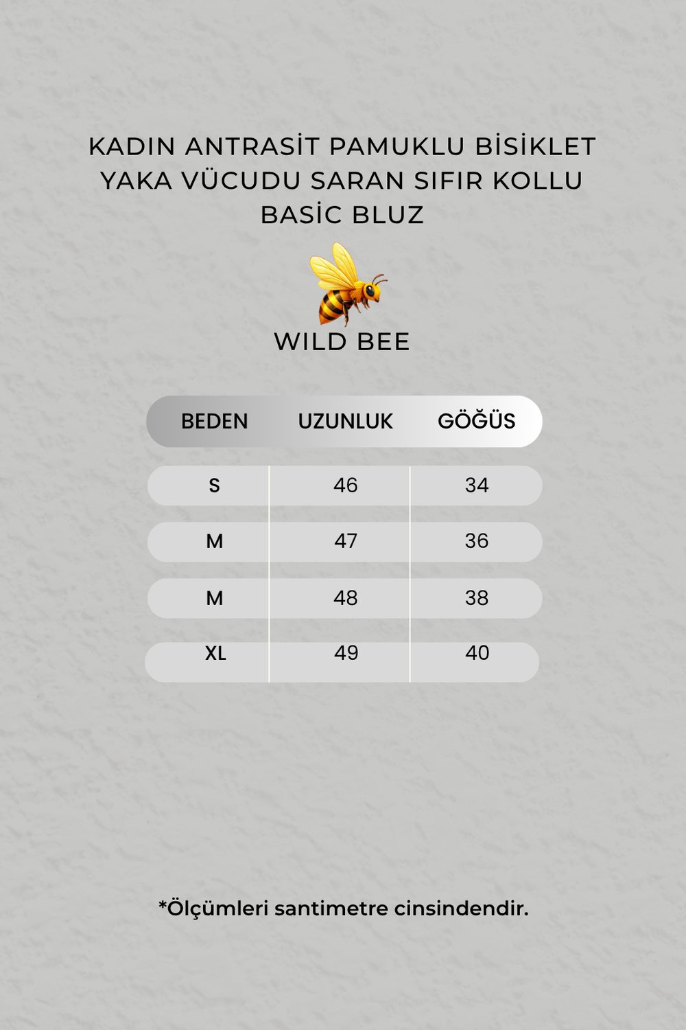 Kadın Antrasit Pamuklu Bisiklet Yaka Vücudu Saran Sıfır Kollu Basic Bluz