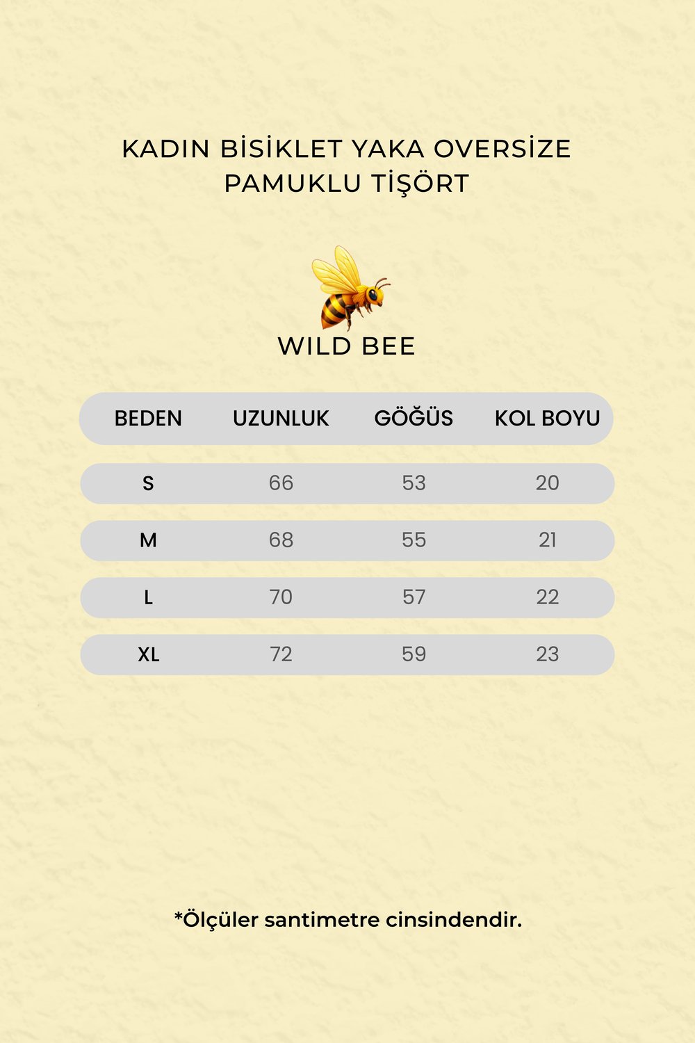 Kadın Bej Bisiklet Yaka Oversize Pamuklu Tişört