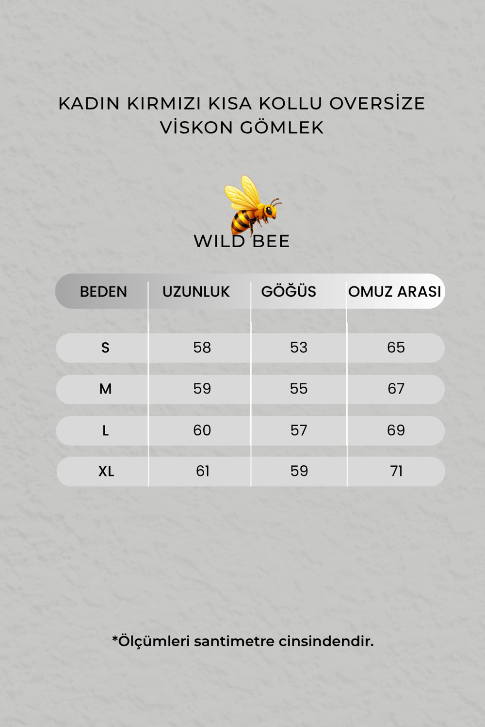 Kadın Kırmızı Kısa Kollu Oversize Viskon Gömlek