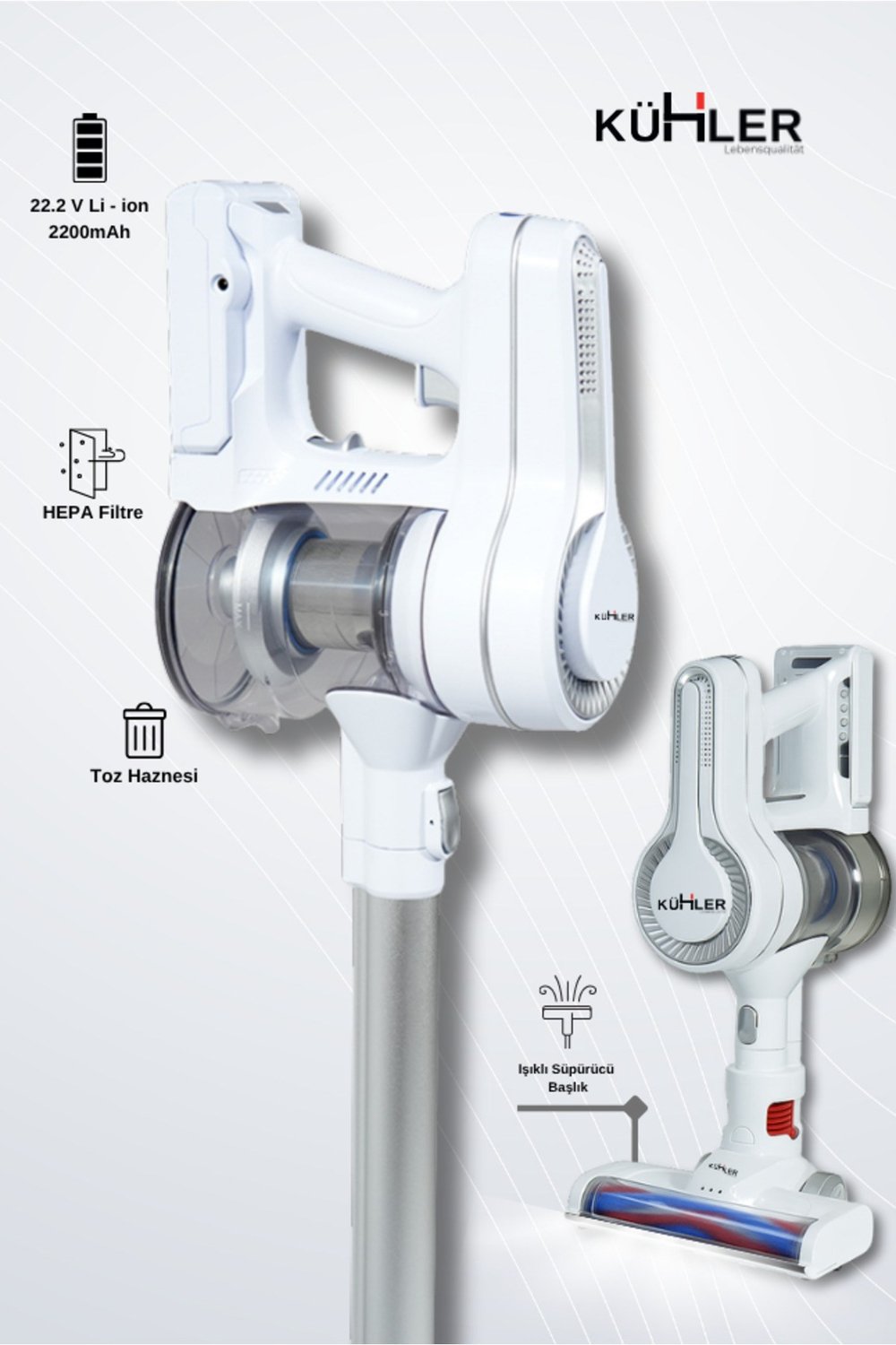 Homart KH-V300 Turbo Fırçalı Dikey Şarjlı Süpürge